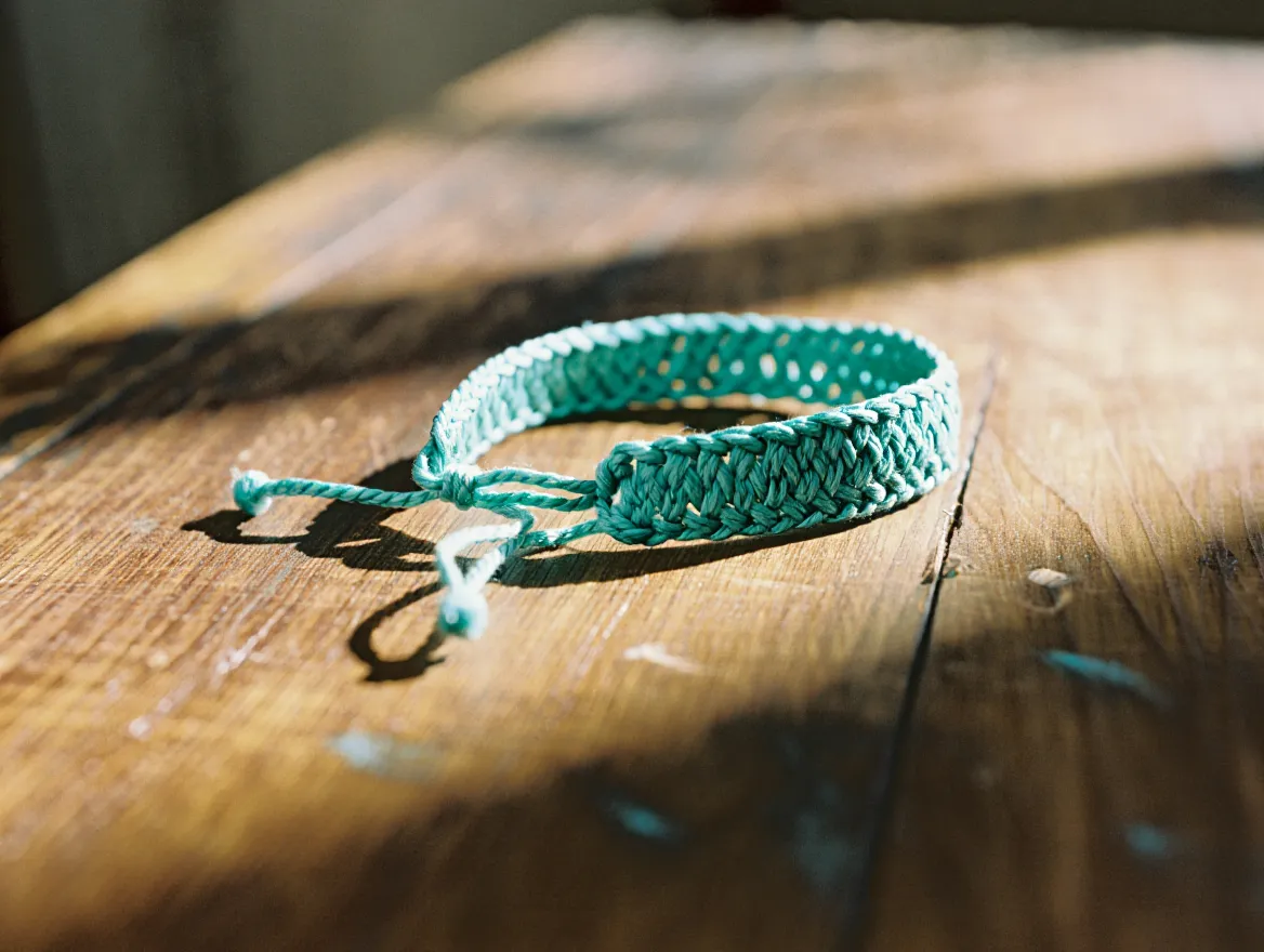 Woven Teal Bracelet handmade